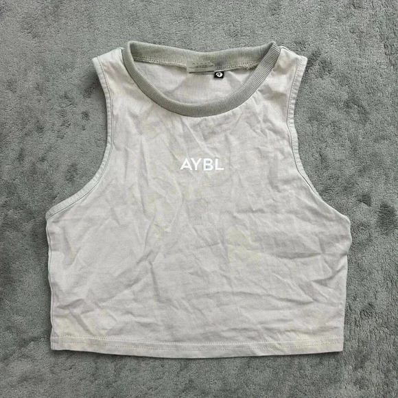 AYBL Top Womens Size XS Cropped Sleeveless Tank Top Logo Gym Athletic Workout - Picture 1 of 7